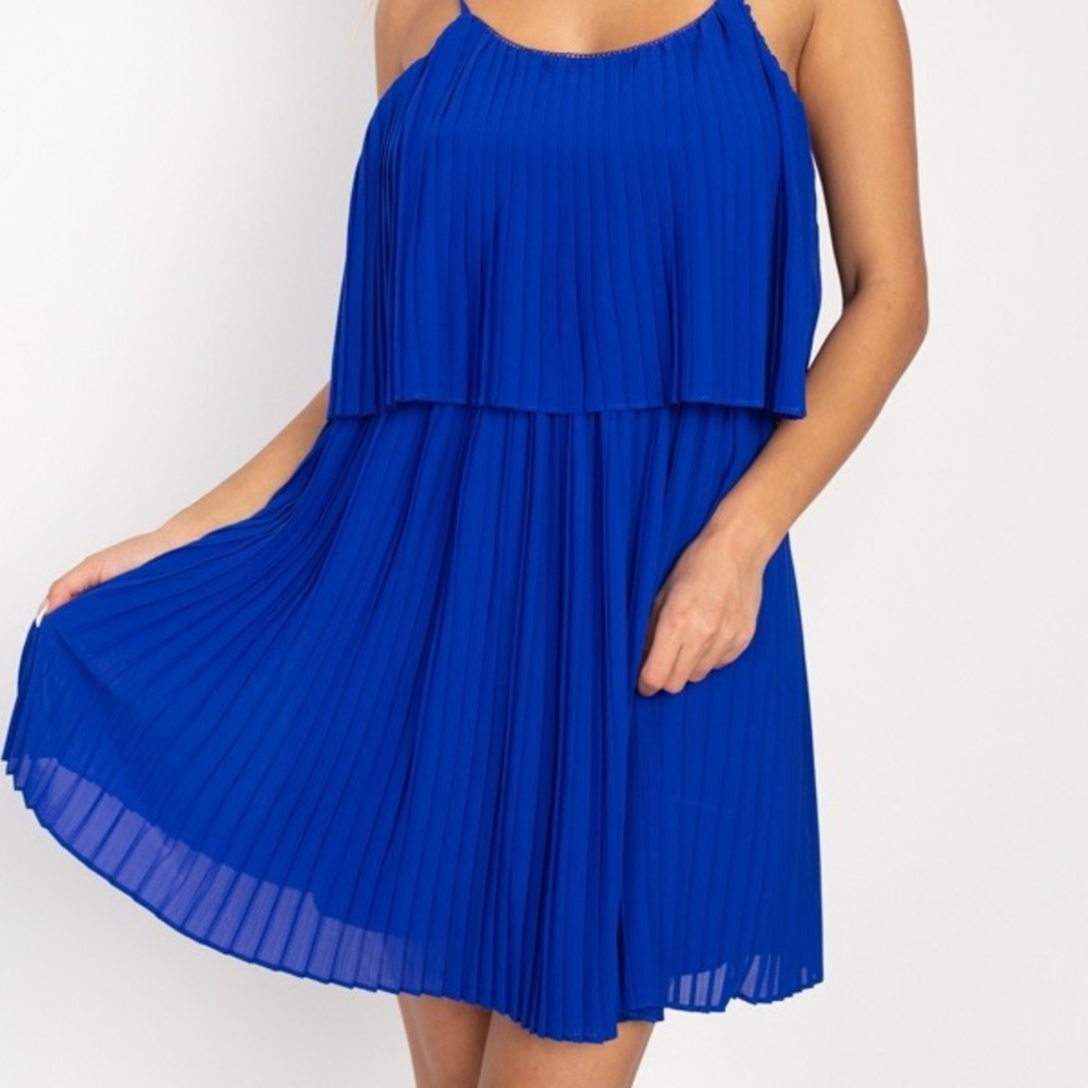 Pleated Mini Dress